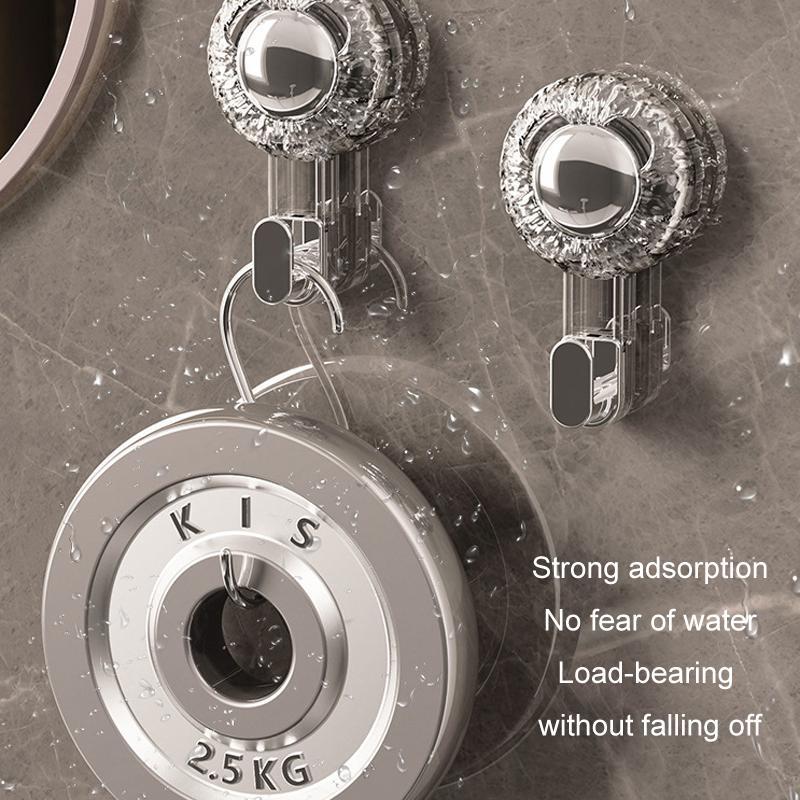 Rotary Vacuum Suction Hook Strong Suction Cup Hook For Bathroom Kitchen Wall Organizer 7