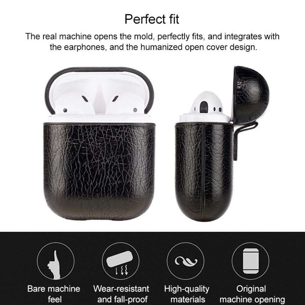 Litchi Texture AirPods Case Shockproof Silicone Protective Cover 3