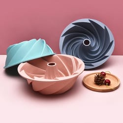 silicone swirl cake mold non stick baking pan heat resistant bundt cake mold