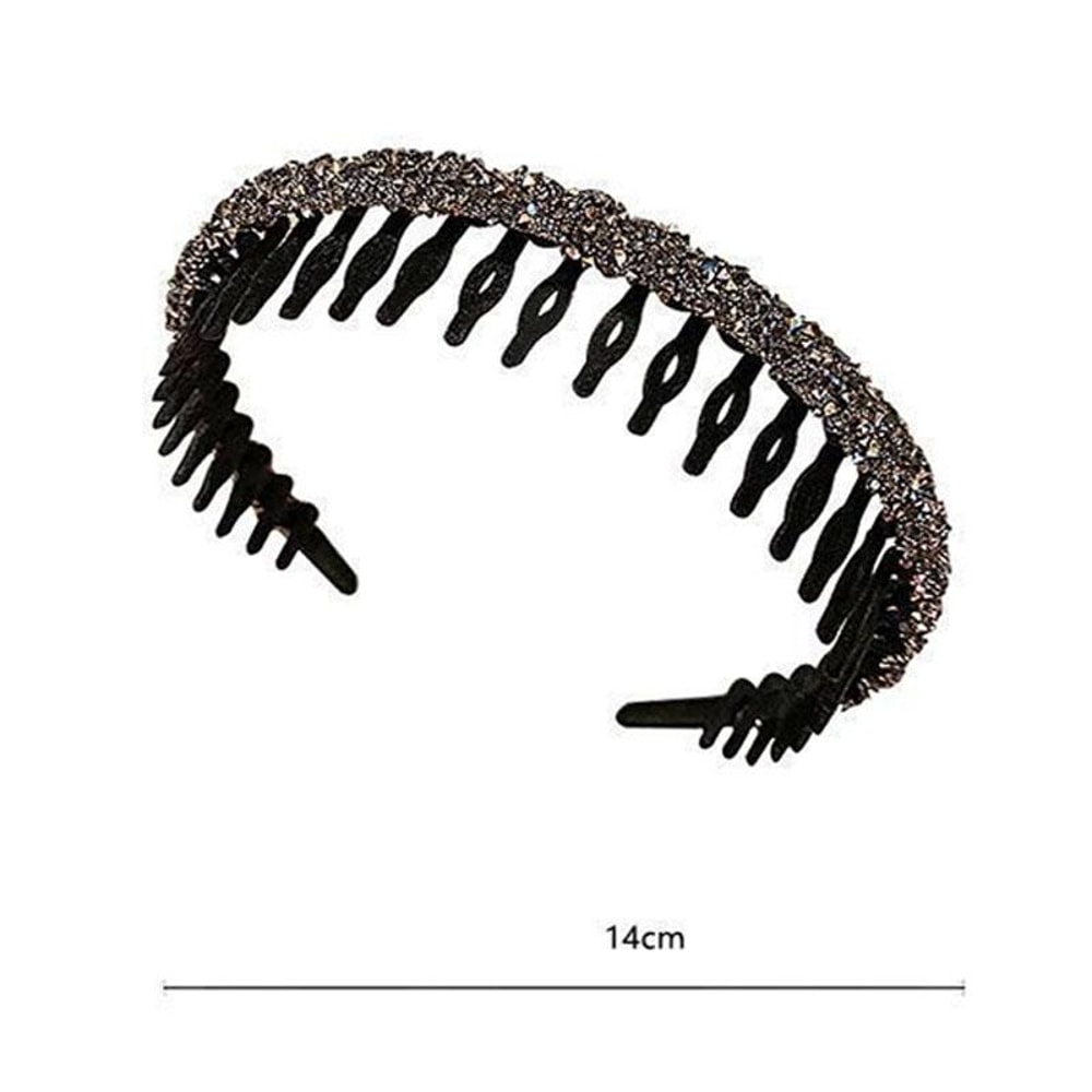 Elegant Rhinestone Non Slip Headband With Comb Teeth For Secure All Day Styling 2