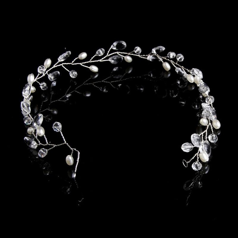Elegant Leaf Crystal Bridal Headband Wedding Hair Accessory For Women 1