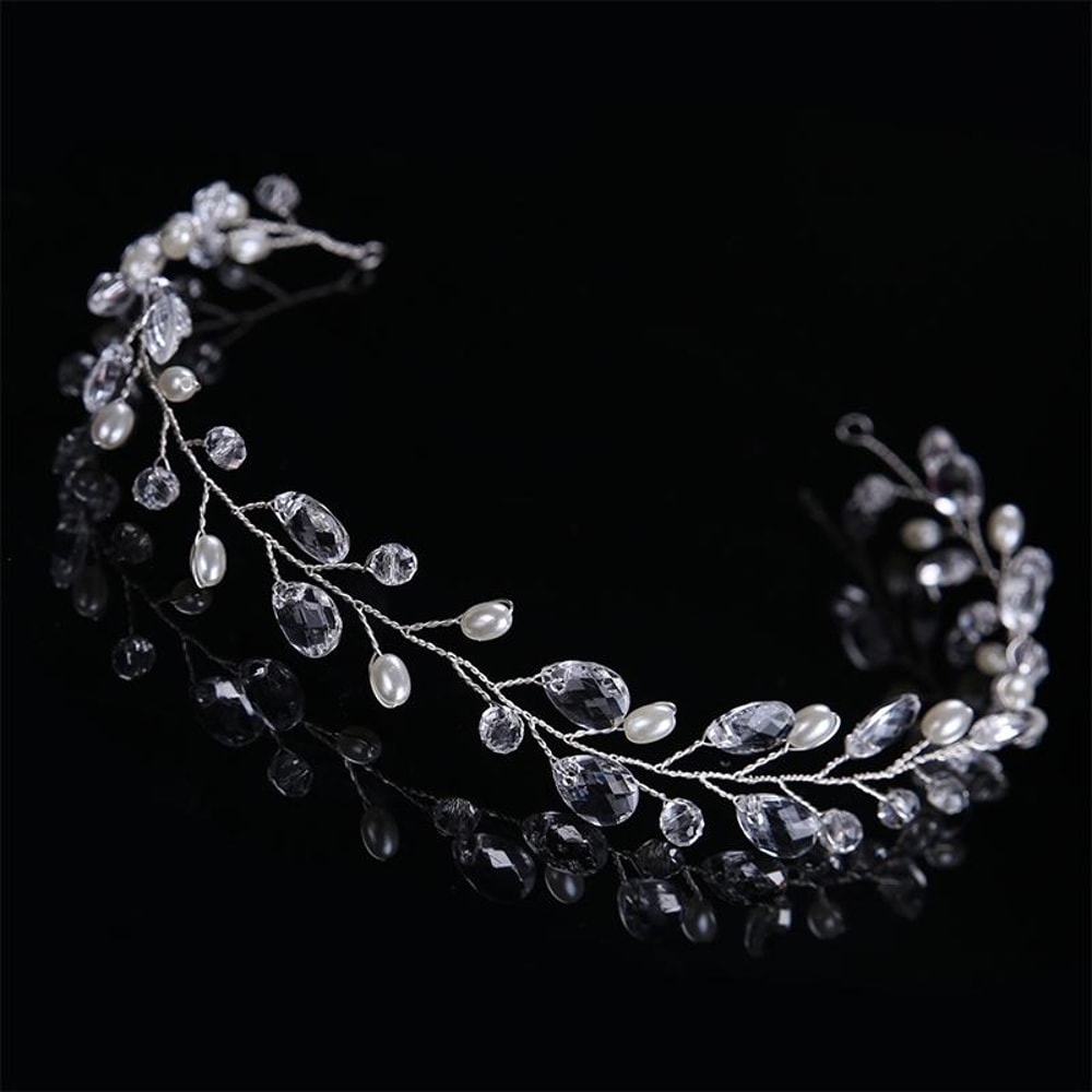 Elegant Leaf Crystal Bridal Headband Wedding Hair Accessory For Women 2