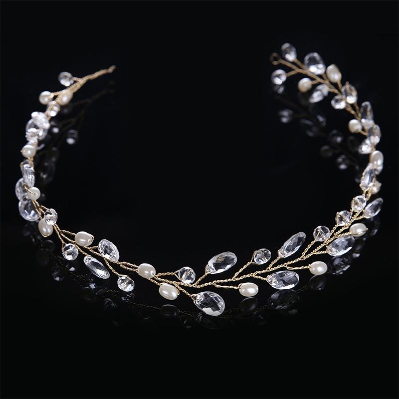 Elegant Leaf Crystal Bridal Headband Wedding Hair Accessory For Women 3