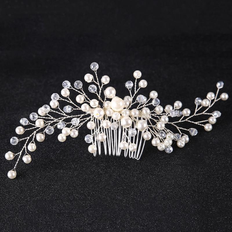 Elegant Pearl Crystal Bridal Hair Comb Wedding Headpiece for Brides & Special Occasions