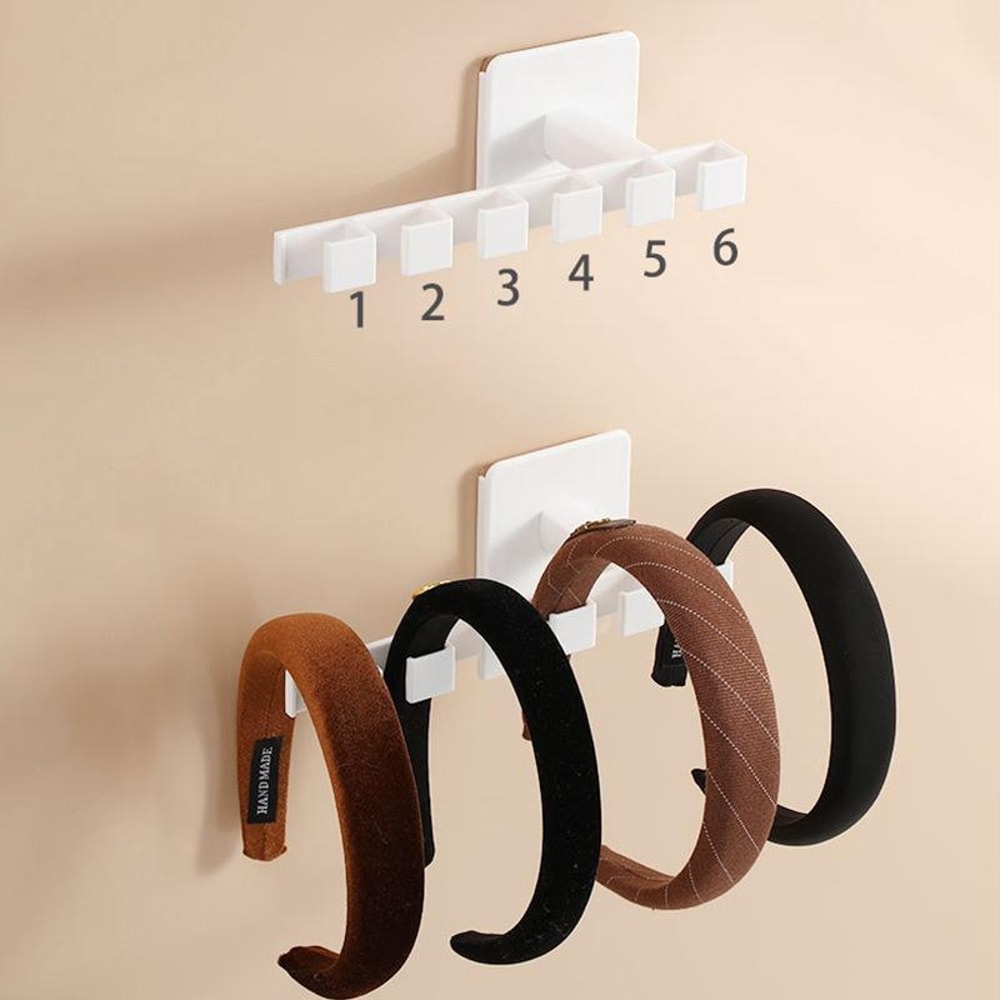 Punch Free L Shaped Headband Holder Hair Accessories Organizer Wall Mounted Hat Storage Rack 4