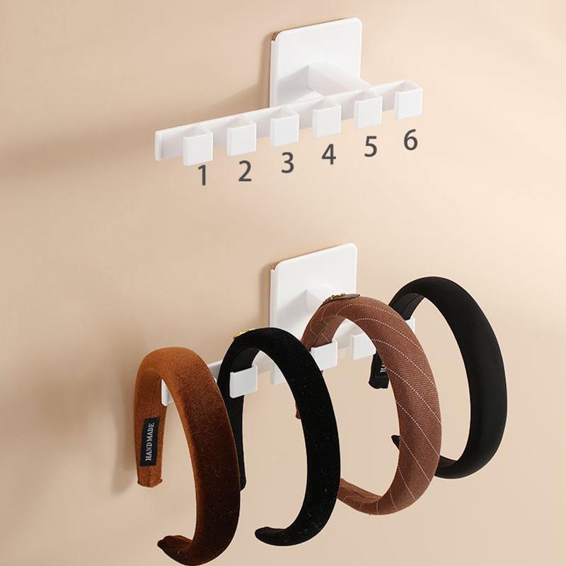 Punch Free L Shaped Headband Holder Hair Accessories Organizer Wall Mounted Hat Storage Rack 4