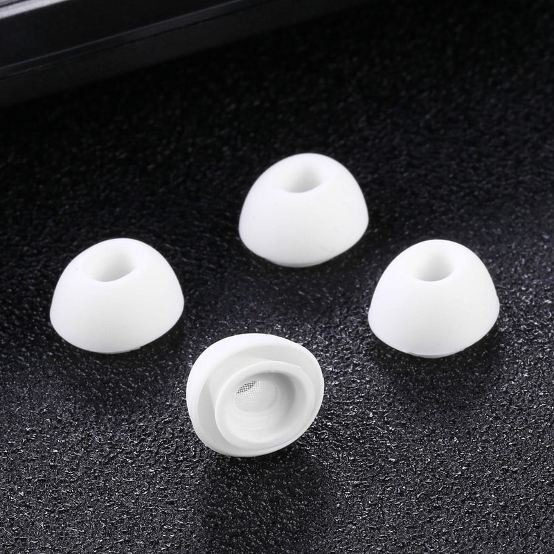 Soft Silicone AirPods Ear Tips With Mesh Net Noise Isolation Ear Caps 0