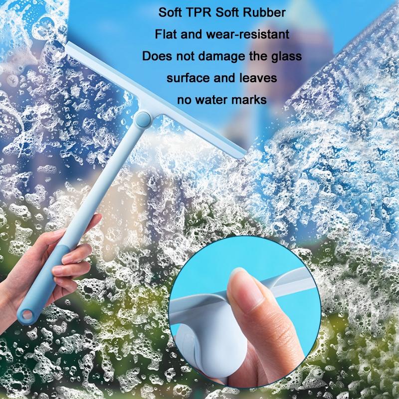 360 Rotating Window Cleaner Squeegee Brush With Ergonomic Handle For StreakFree Glass 2