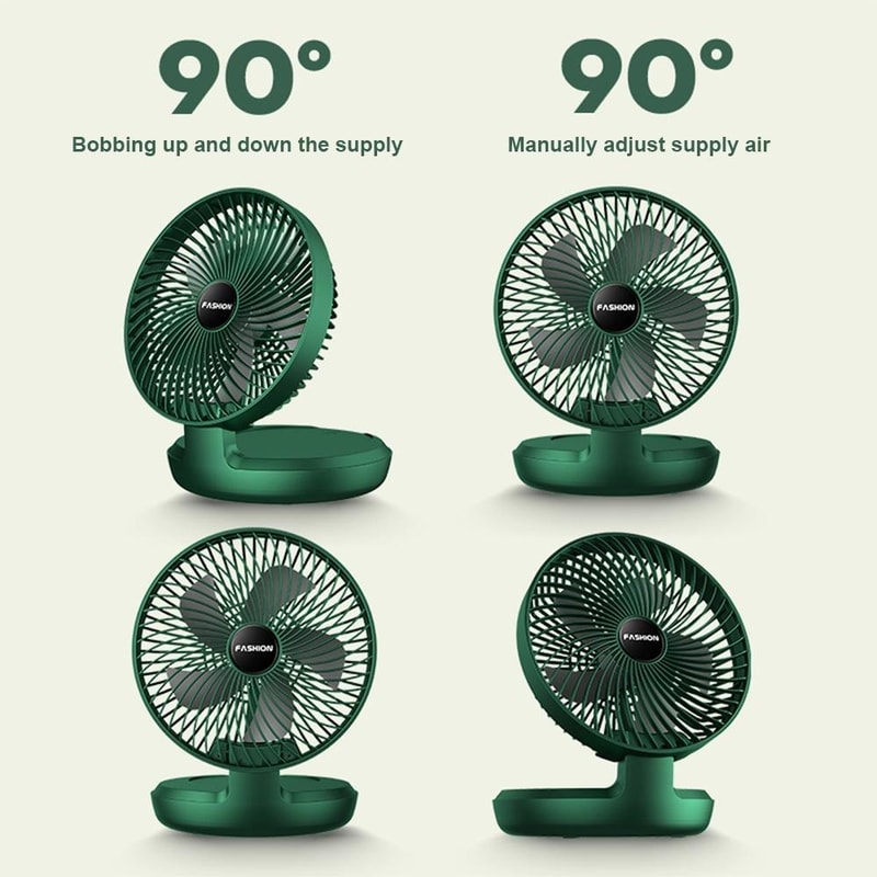 Portable Folding Desk Fan With Quiet Brushless Motor For Office Travel Home 2