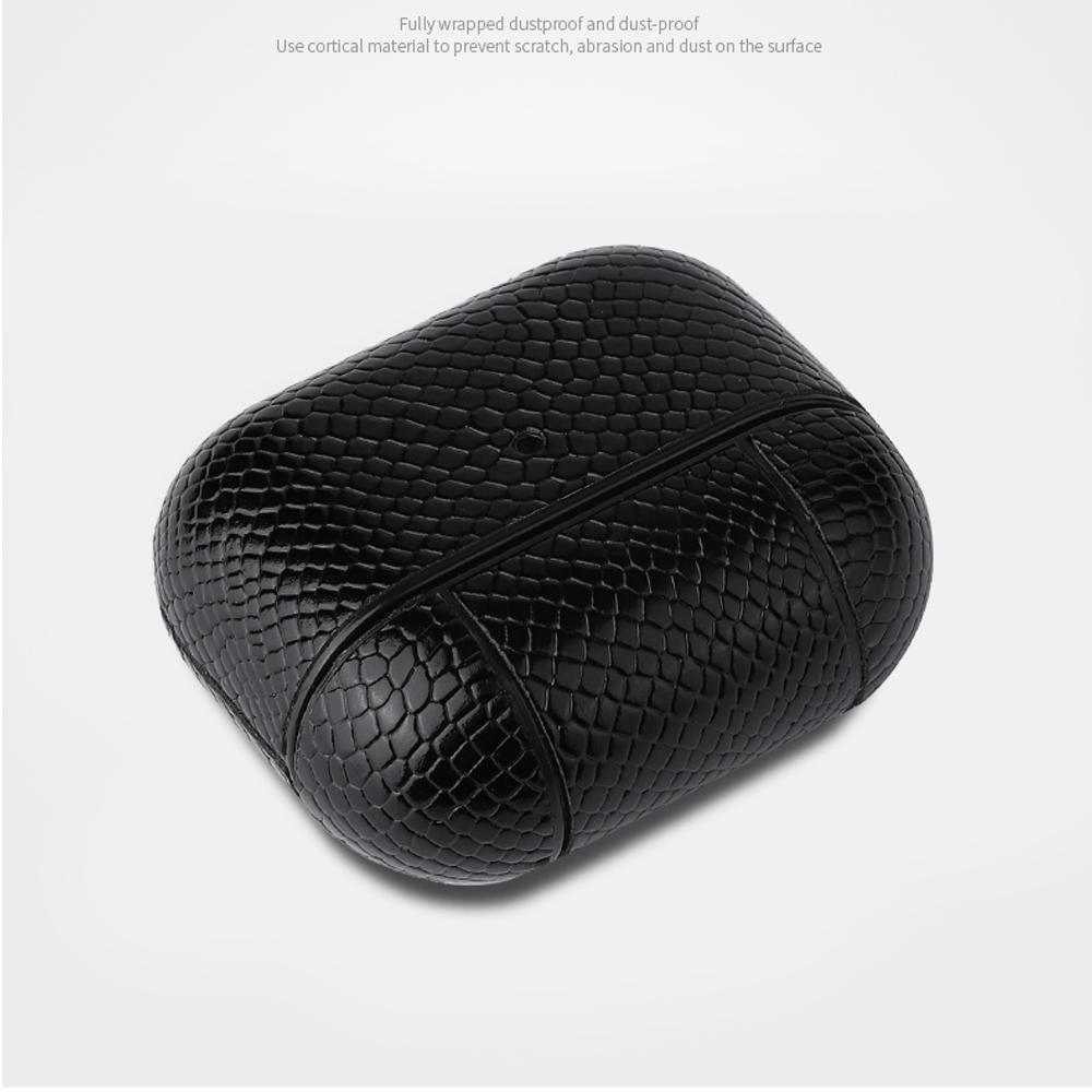 Luxury Snakeskin AirPods Case With Keychain Clip 1