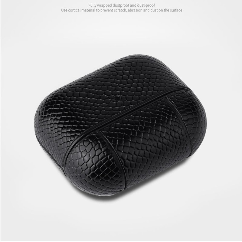 Luxury Snakeskin AirPods Case With Keychain Clip 1