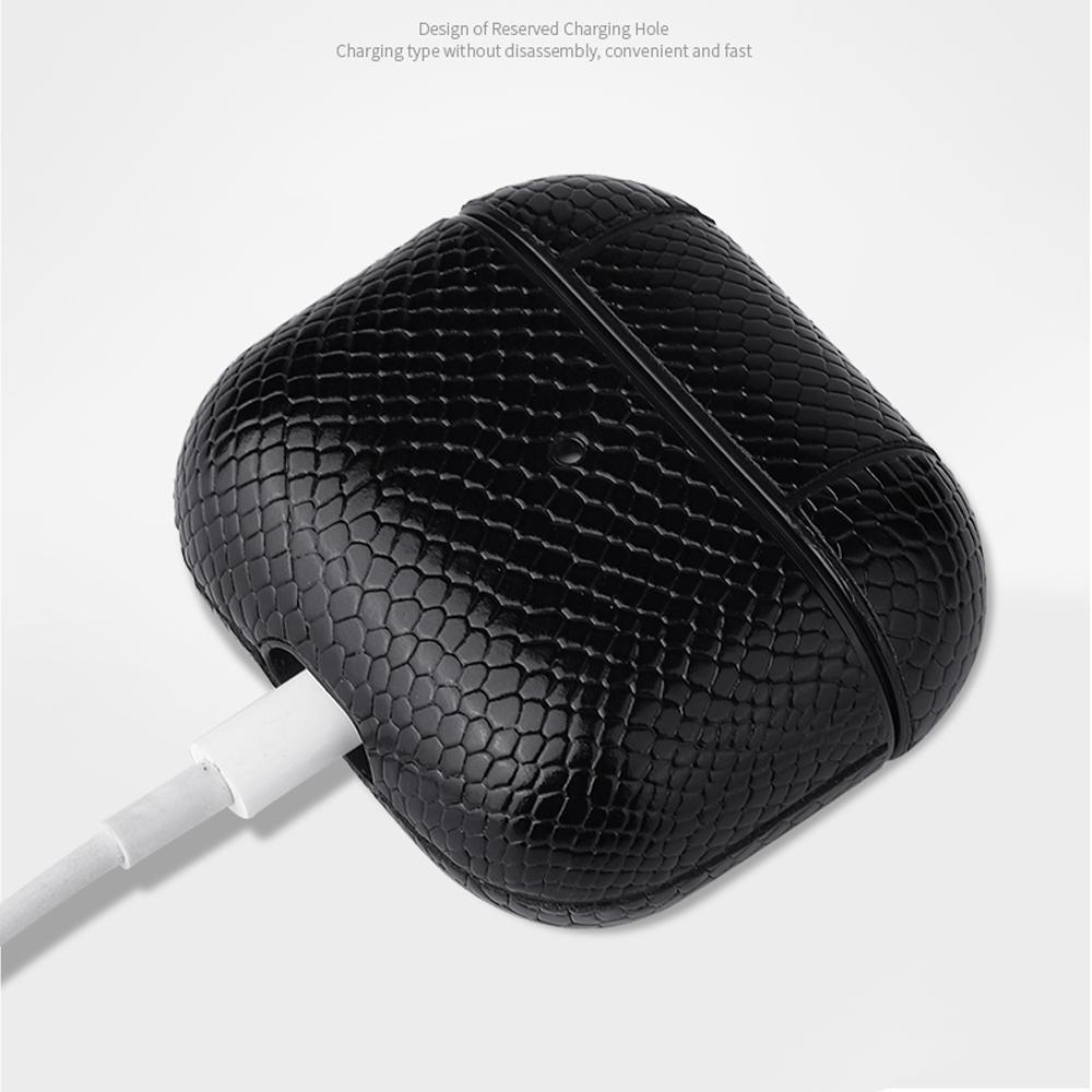Luxury Snakeskin AirPods Case With Keychain Clip 3