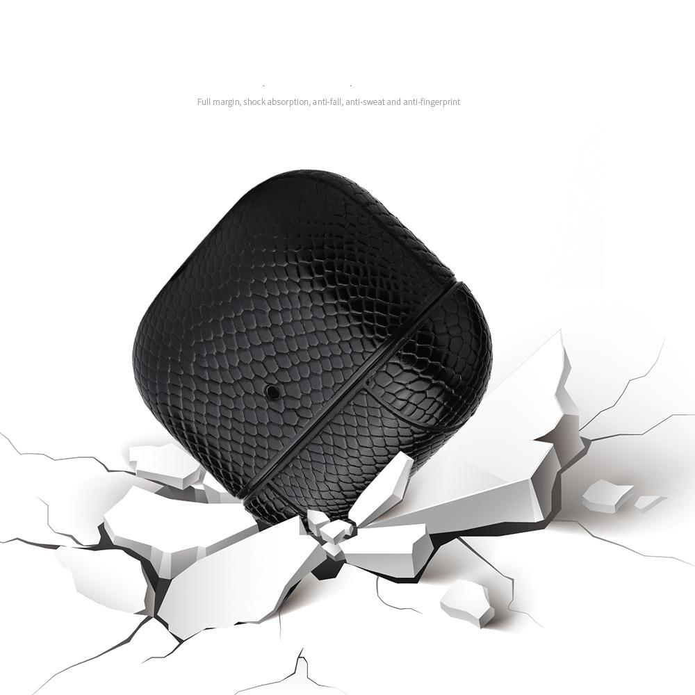 Luxury Snakeskin AirPods Case With Keychain Clip 4