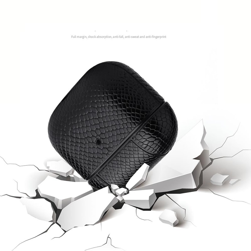 Luxury Snakeskin AirPods Case With Keychain Clip 4