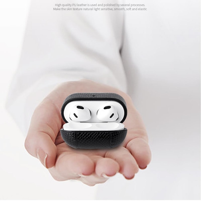 Luxury Snakeskin AirPods Case With Keychain Clip 5