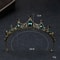 Vintage Green Crystal Tiara Baroque Bridal Crown Wedding Hair Accessory 3
