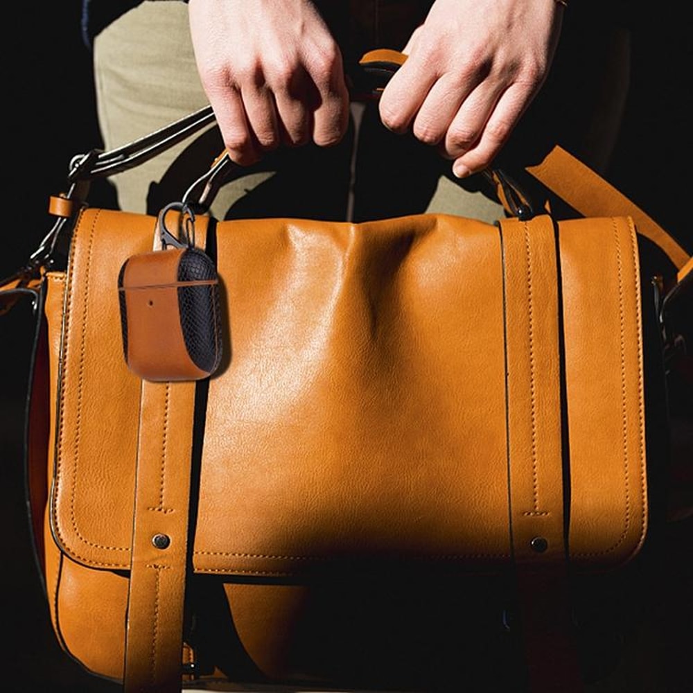 Luxury Flip Leather AirPods Case Shockproof Protective Cover Gold 6