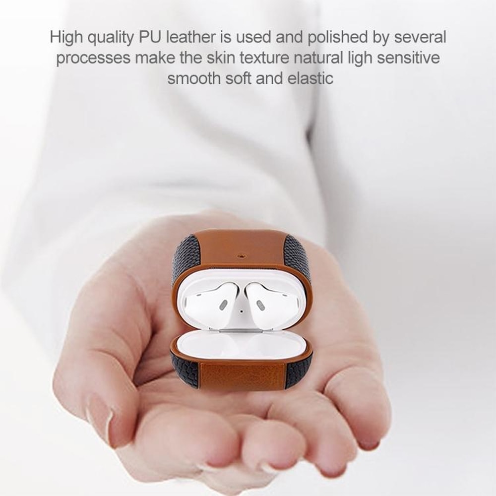 Luxury Flip Leather AirPods Case Shockproof Protective Cover Gold 4