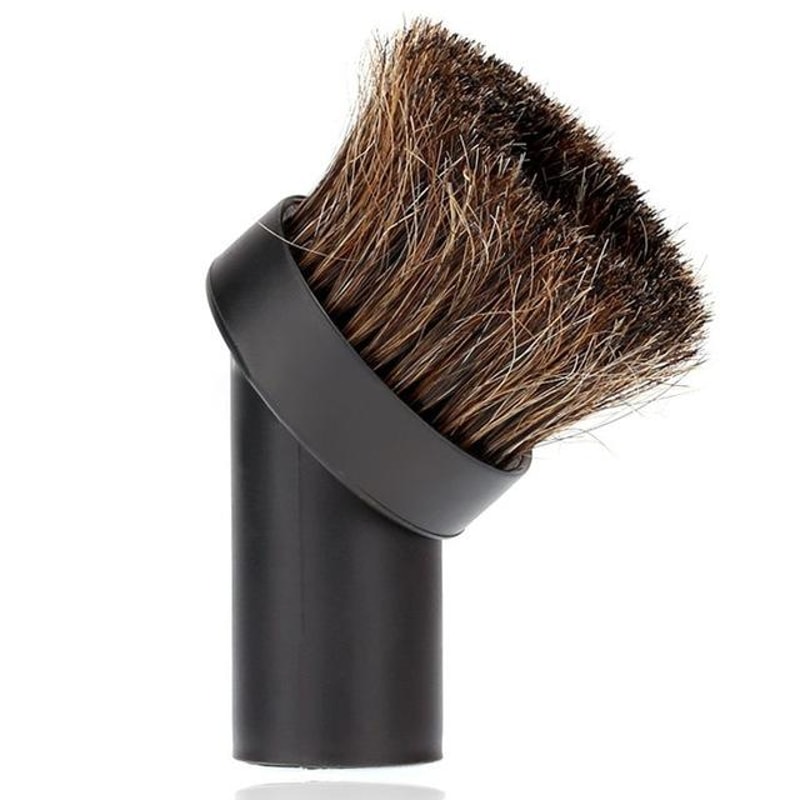 Vacuum cleaner brush head set with horsehair soft dusting attachment