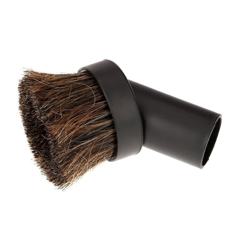 Vacuum cleaner brush head set with horsehair soft dusting attachment