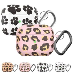 leopard print silicone airpods case protective cover
