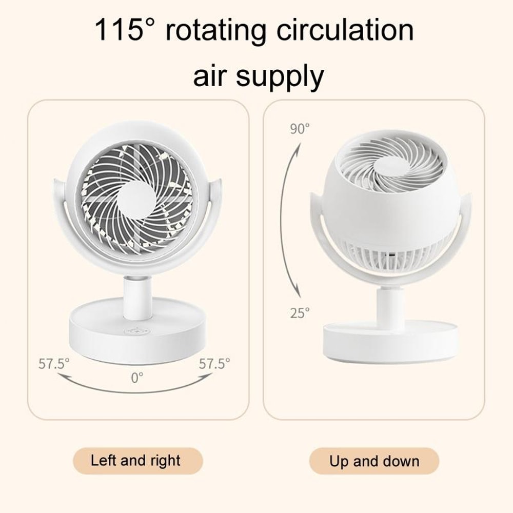 Portable Quiet Desk Fan Rechargeable Air Circulator For Home Office 3