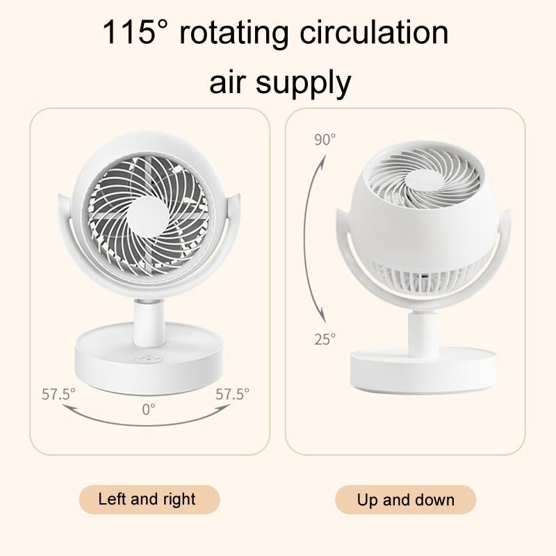 Portable Quiet Desk Fan Rechargeable Air Circulator For Home Office 3