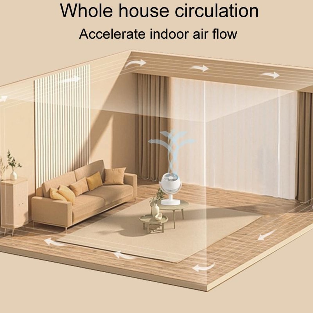 Portable Quiet Desk Fan Rechargeable Air Circulator For Home Office 7