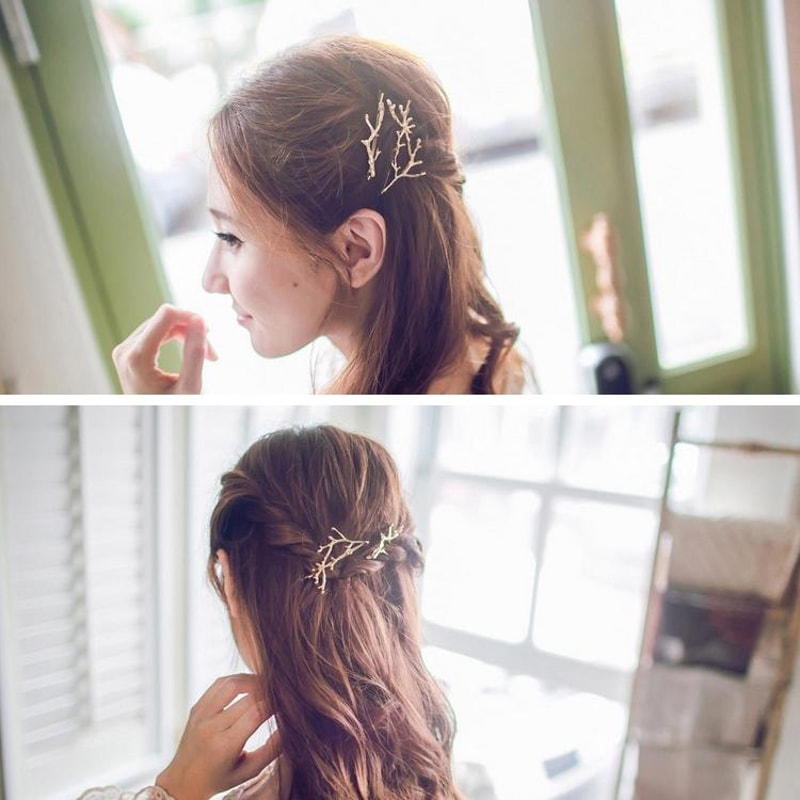 Vintage Tree Branch Hair Clips Elegant Alloy Hairpins For Women And Girls 4