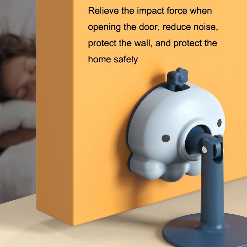 Silent Silicone Door Stopper Wall Protector With Strong Adhesive No Drill Door Holder 2