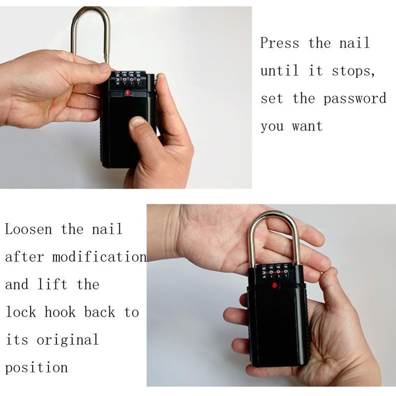 Wall Mounted Key Lock Box Secure Outdoor Key Safe With Code For Home Business 2