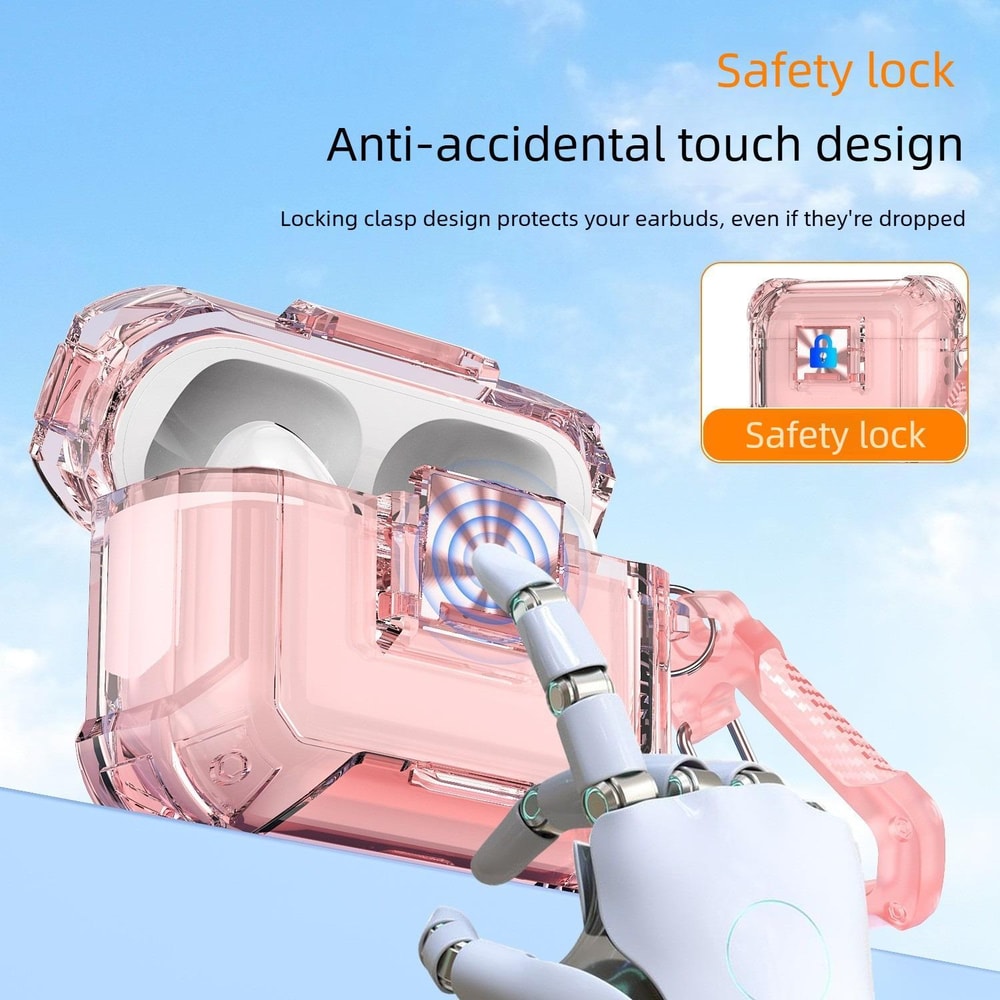 AirPods Pro Clear Lock Case With Carabiner Shockproof Cover 1