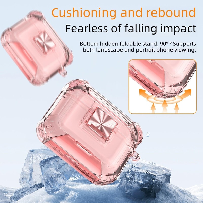 AirPods Pro Clear Lock Case With Carabiner Shockproof Cover 4