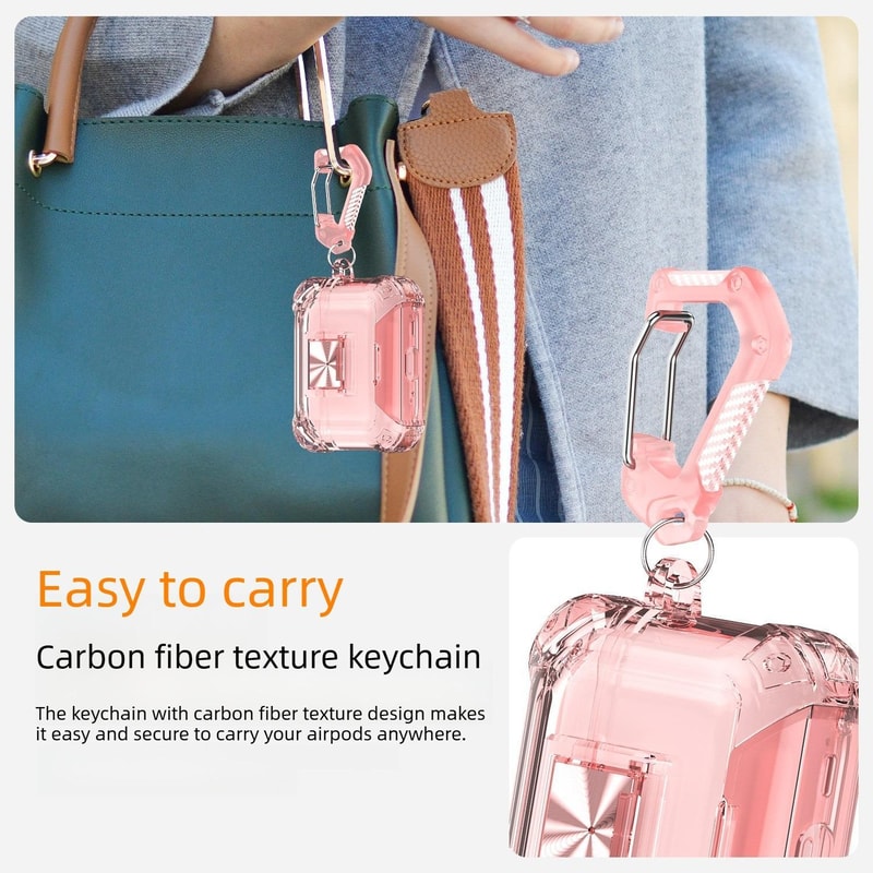 AirPods Pro Clear Lock Case With Carabiner Shockproof Cover 6