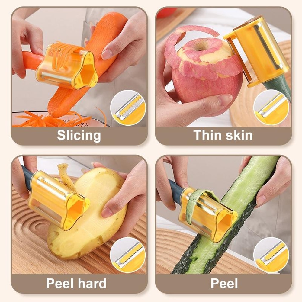 3in1 Stainless Steel Vegetable Peeler Multi Blade Fruit Peeling Knife 4