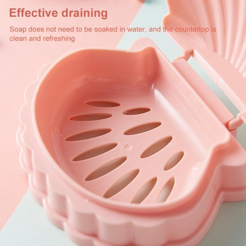 Portable Soap Box With Drain Holder Leakproof Travel Soap Case Storage 3