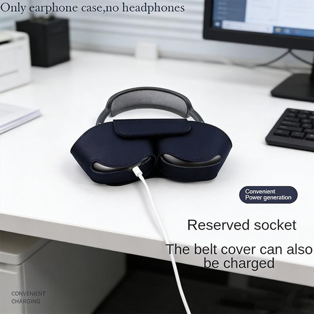 Magnetic Vegan Leather AirPods Max Case Protective Cover 4