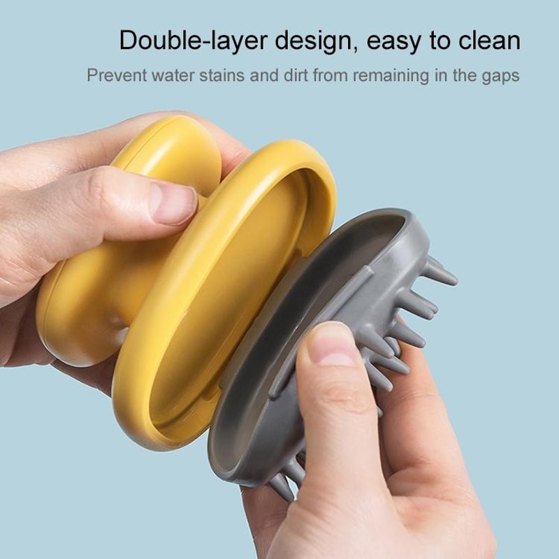Silicone Shampoo Brush Scalp Massager For Dandruff Removal And Hair Care 2