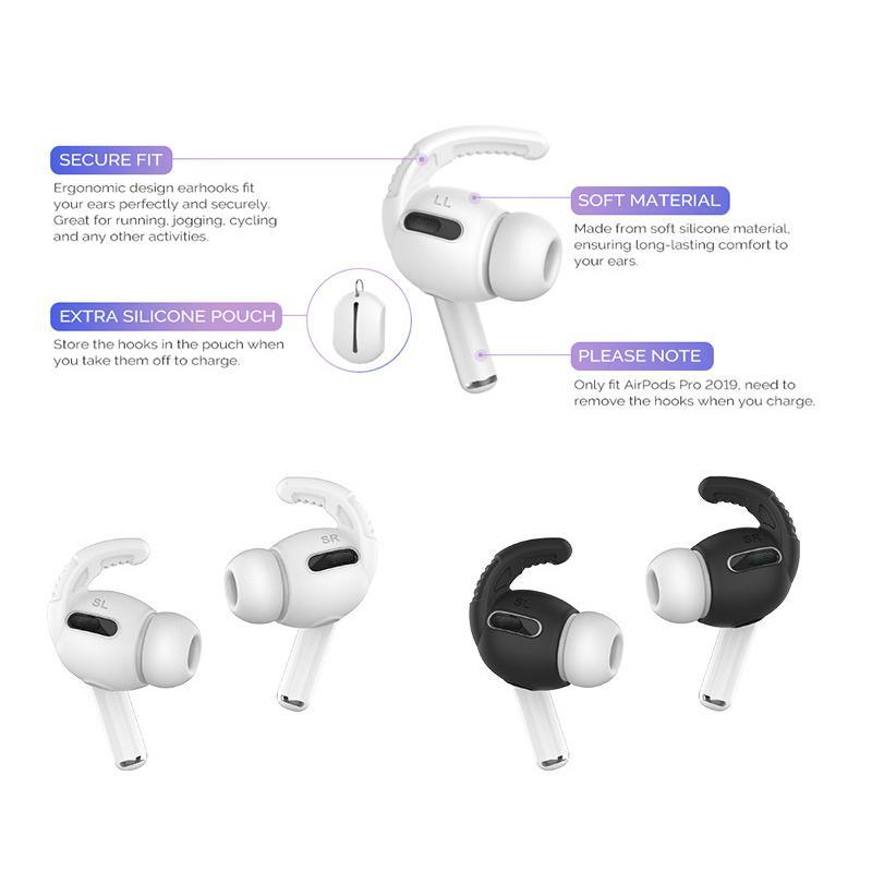 AirPods Pro Ear Hooks With AntiSlip Silicone Tips Secure Fit 3