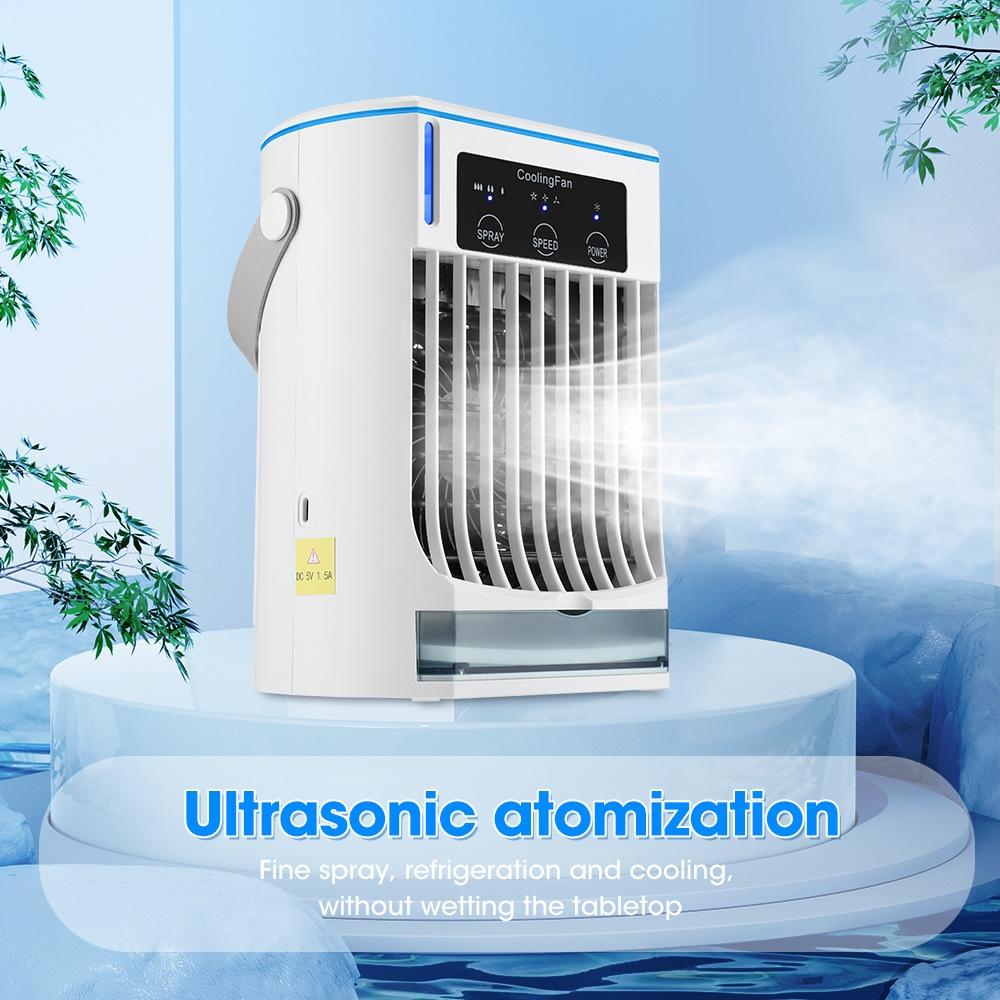 CF008 Mini Household Humidification Spray Air Cooler USB Plugin Portable Air Conditioner FanWhite 1
