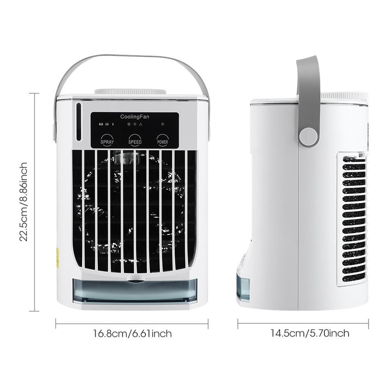 CF008 Mini Household Humidification Spray Air Cooler USB Plugin Portable Air Conditioner FanWhite 12