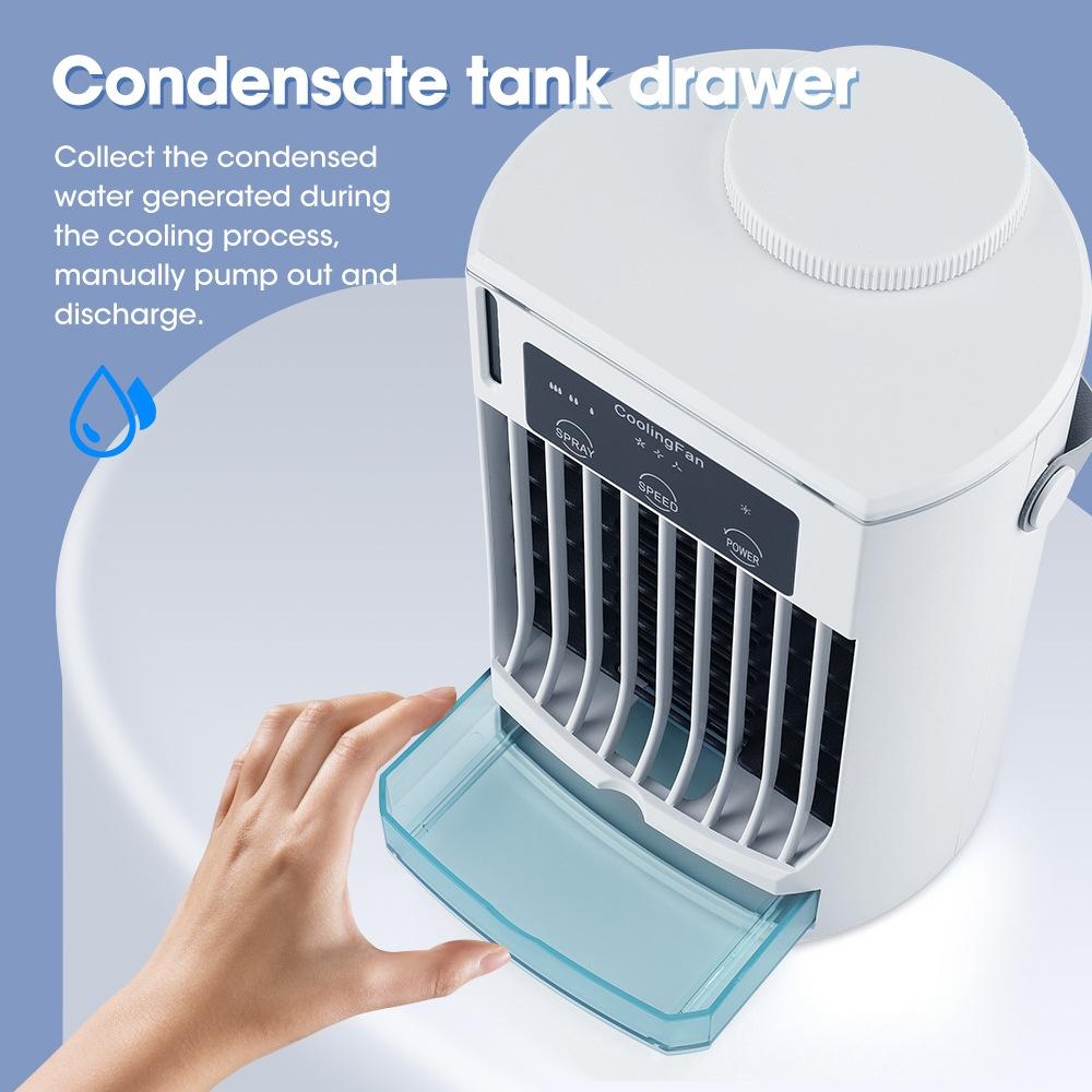 CF008 Mini Household Humidification Spray Air Cooler USB Plugin Portable Air Conditioner FanWhite 3