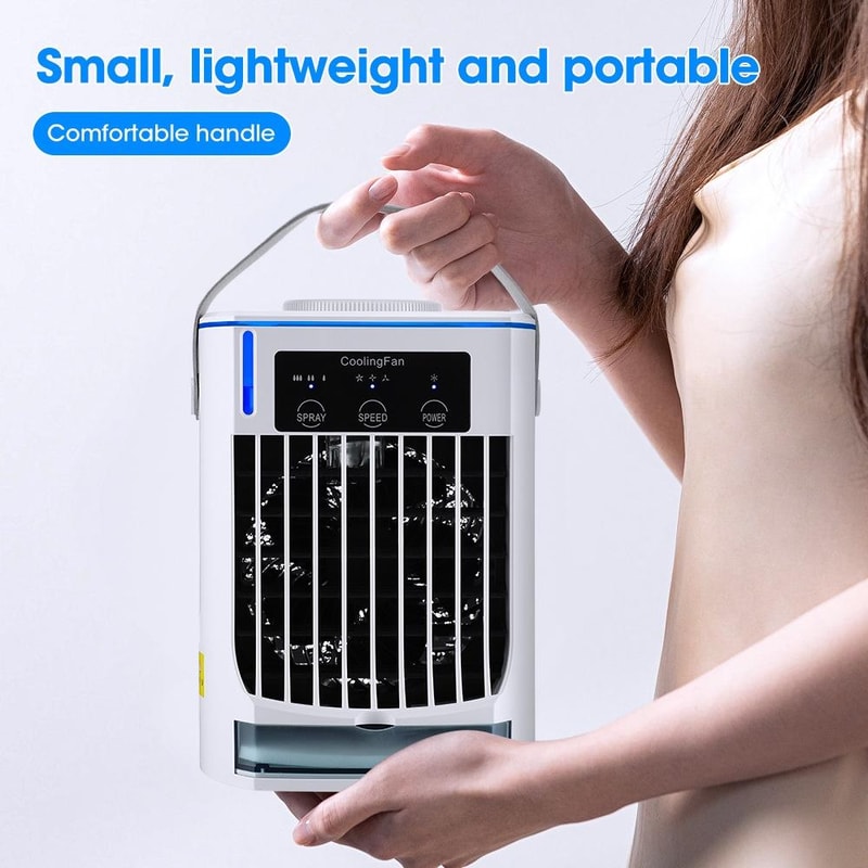 CF008 Mini Household Humidification Spray Air Cooler USB Plugin Portable Air Conditioner FanWhite 4