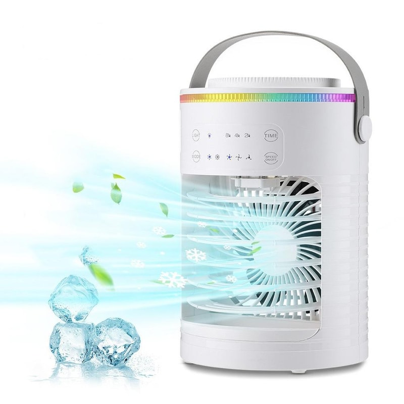 Portable Mini Air Cooler with Humidifier USB Powered Personal Cooling Fan for Desk & Bedroom