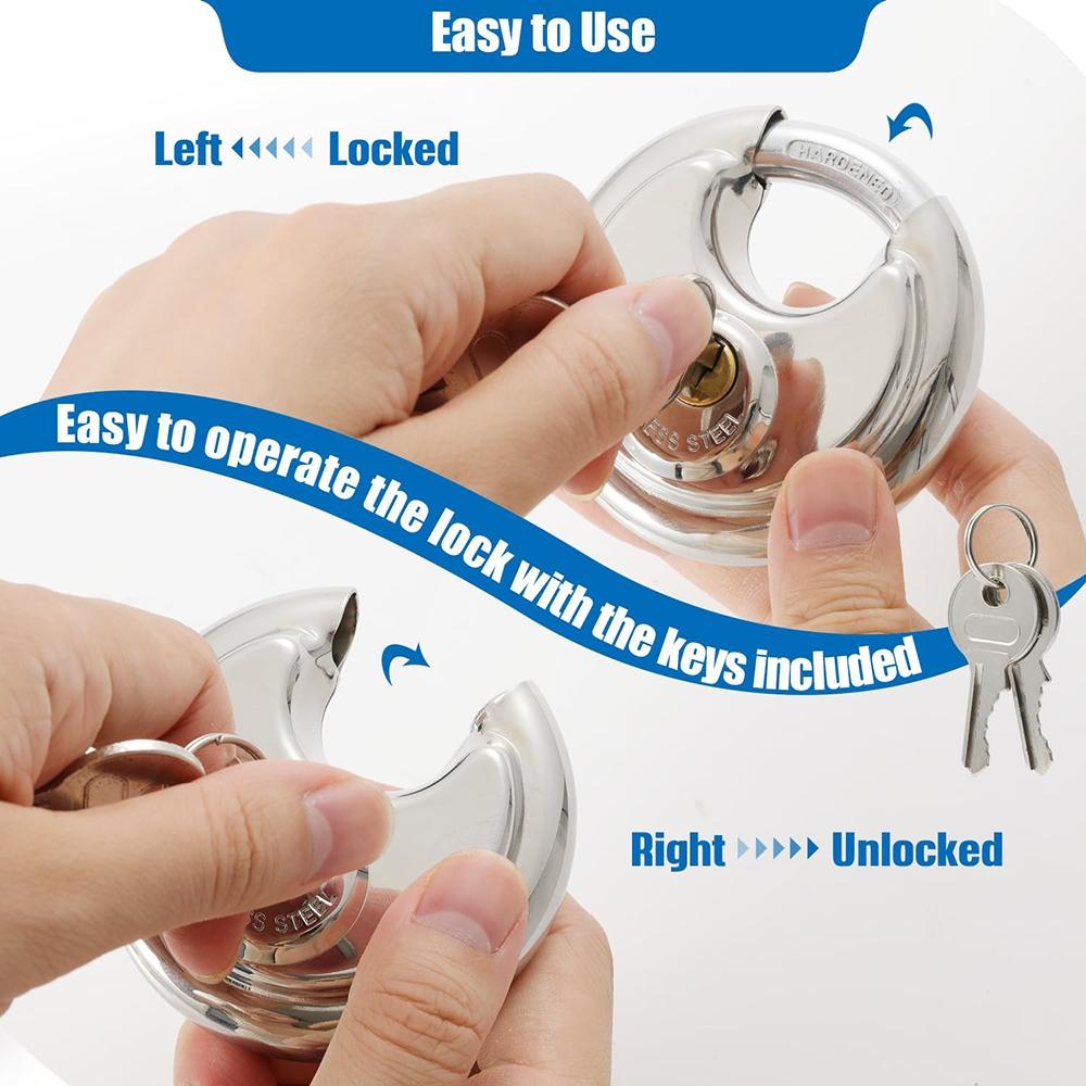 Heavy Duty Waterproof Padlock With Pure Copper Core AntiTheft Outdoor Security Lock 3