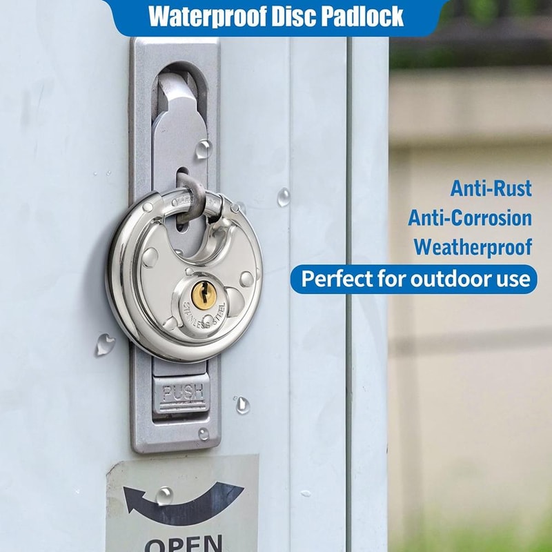 Heavy Duty Waterproof Padlock With Pure Copper Core AntiTheft Outdoor Security Lock 5