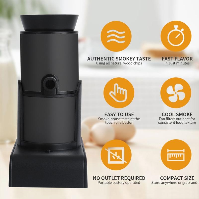 Portable Food Smoker Gun For Cocktails BBQ Handheld Kitchen Smoker For Meat Fish Drinks 2