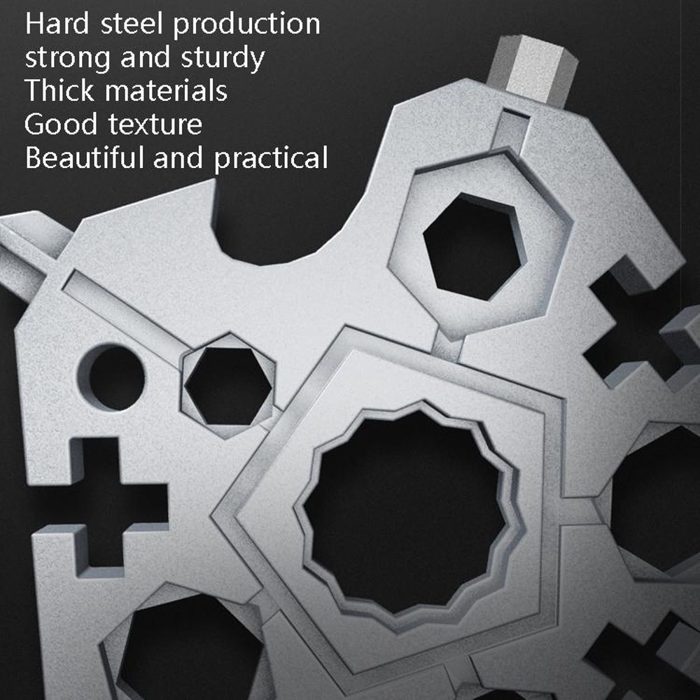 23in1 Snowflake Multitool Keychain Portable EDC Multi Tool Wrench For Outdoor Everyday Use 4