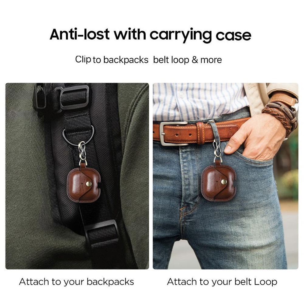 CONTACTS FAMILY AirPods Leather Case With Snap Closure And Drop Protection 3