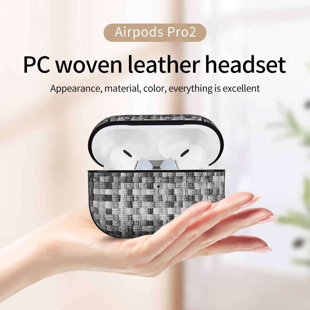 Woven Leather AirPods Pro Case Protective Hard Shell Cover 2